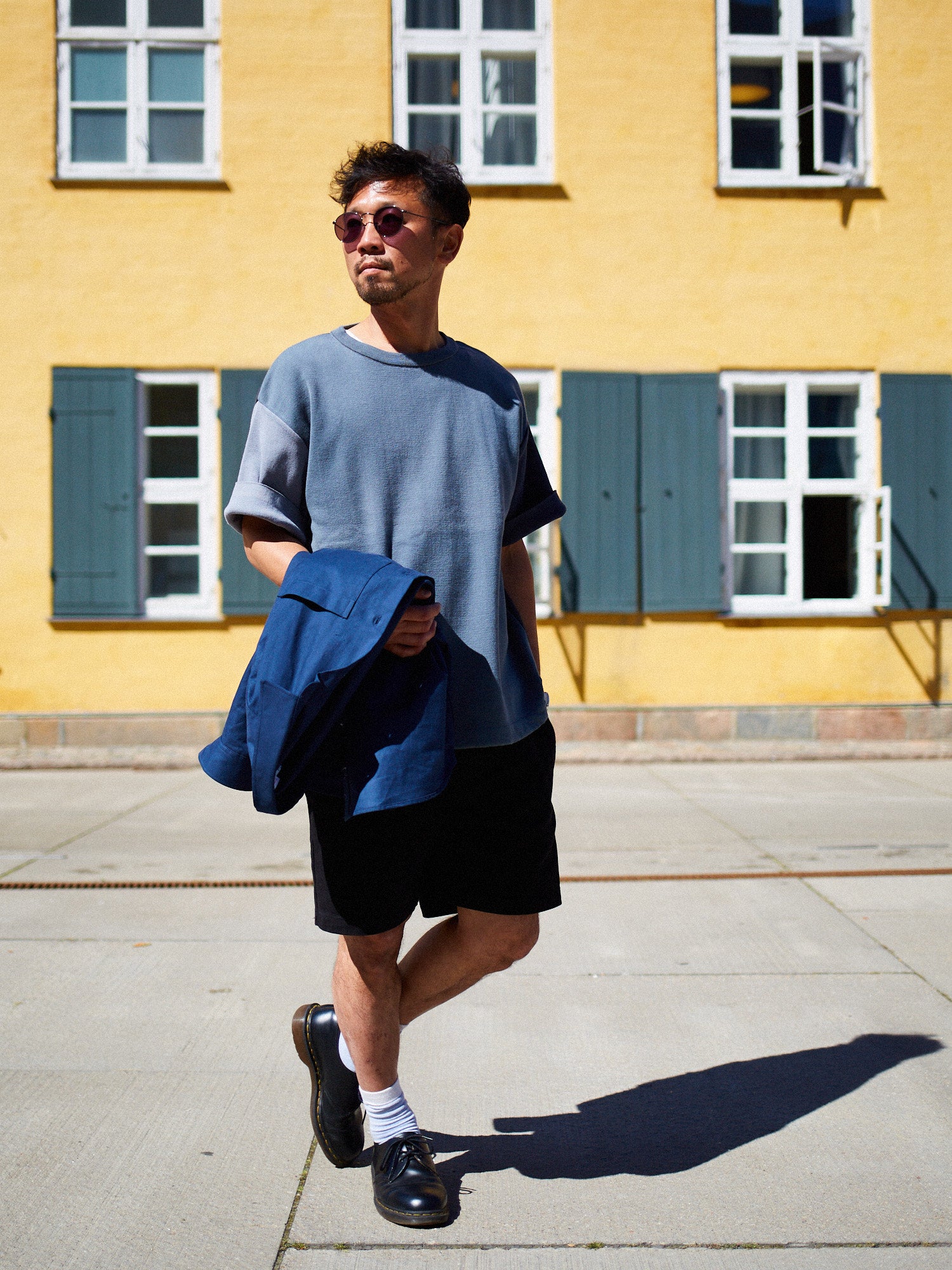 Victory Essentials VE Boxie SS Knit DS Knit Dusty Blue