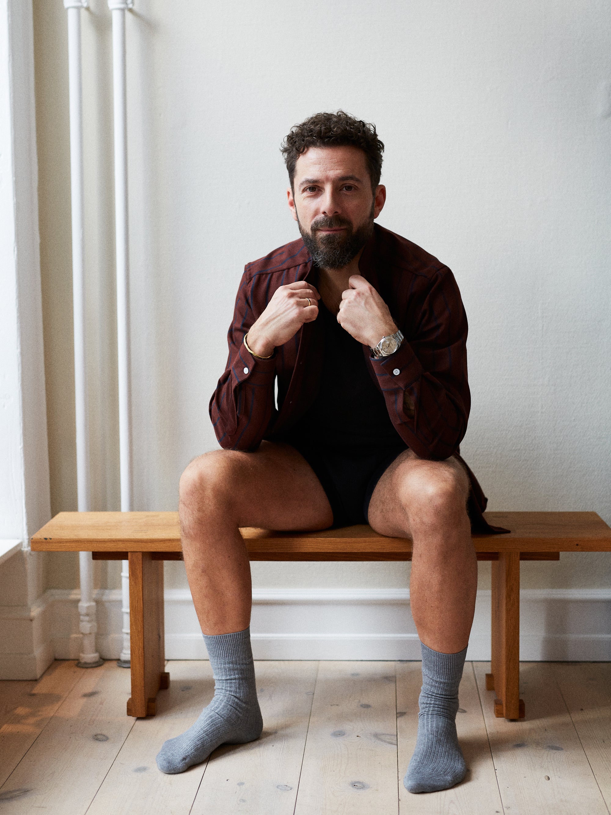 Victory Essentials VE CHARLOT SHIRT DS Shirts L/S Bordeaux Stripe