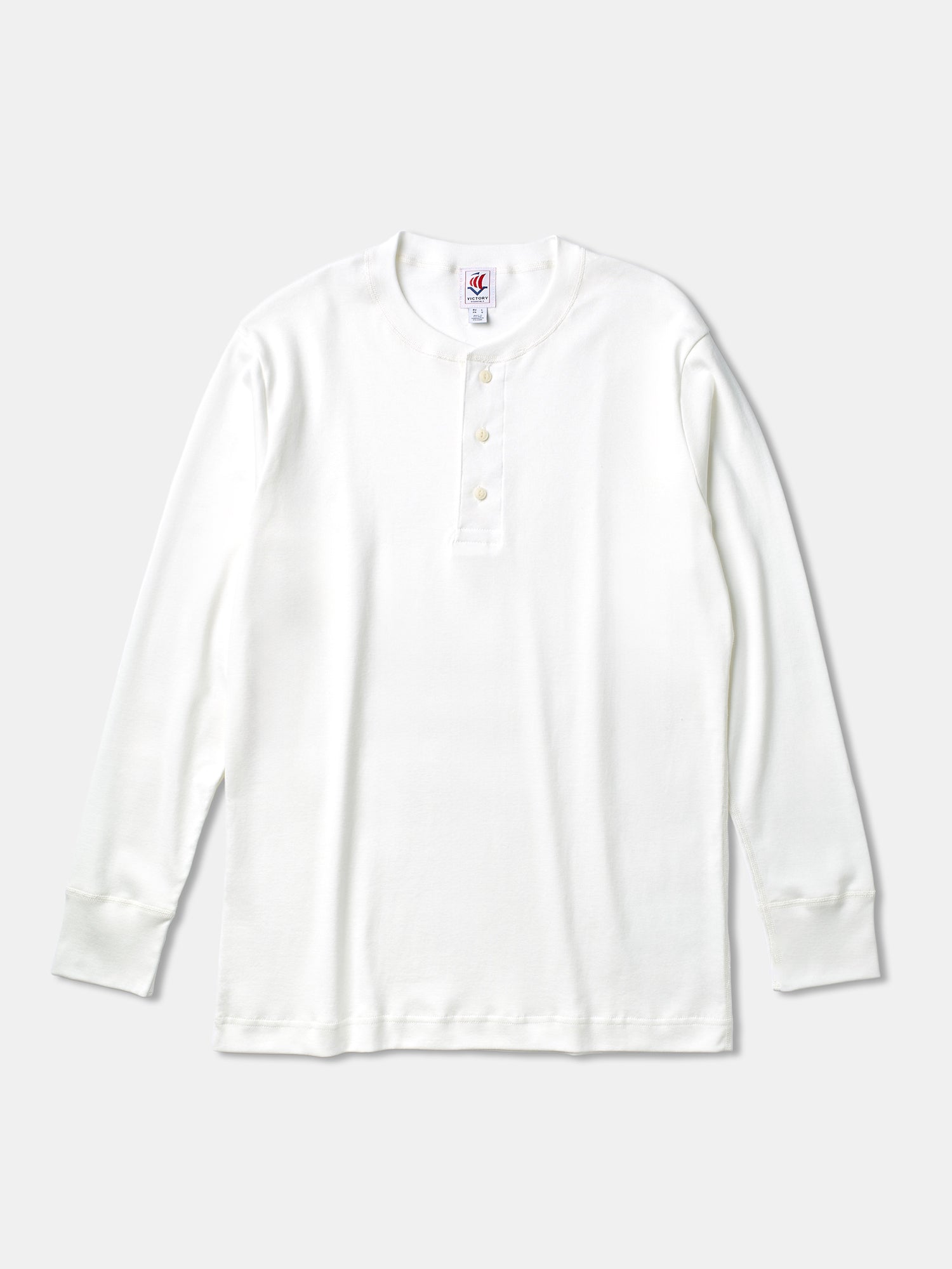Victory Essentials VE Karl LS Henley 230 Henleys Off White