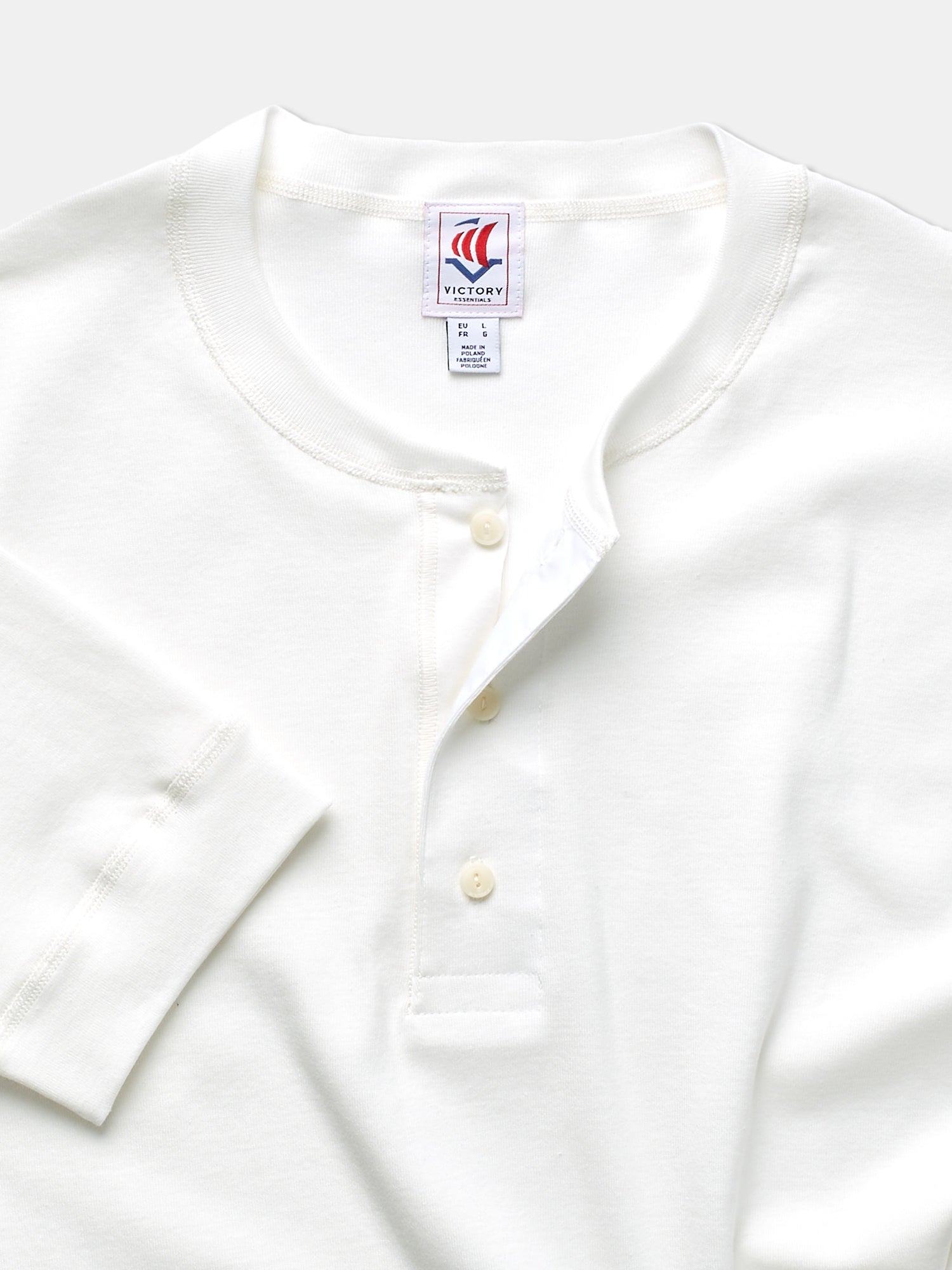 Victory Essentials VE Karl SS Henley 230 Henleys Off White