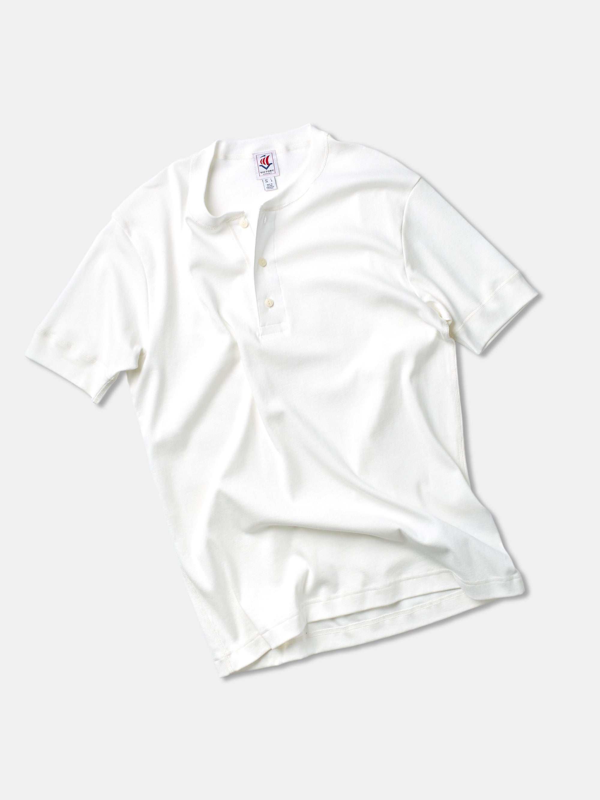 Victory Essentials VE Karl SS Henley 230 Henleys Off White