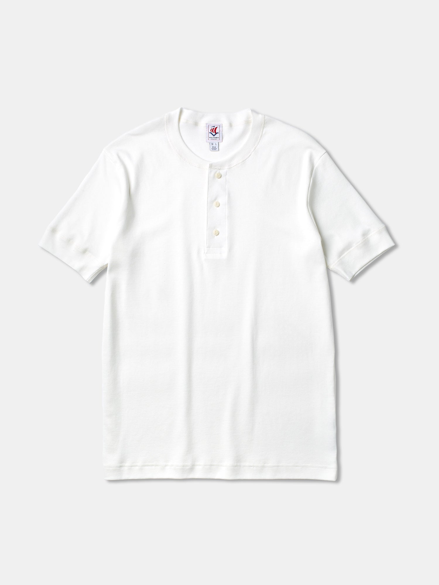Victory Essentials VE Karl SS Henley 230 Henleys Off White