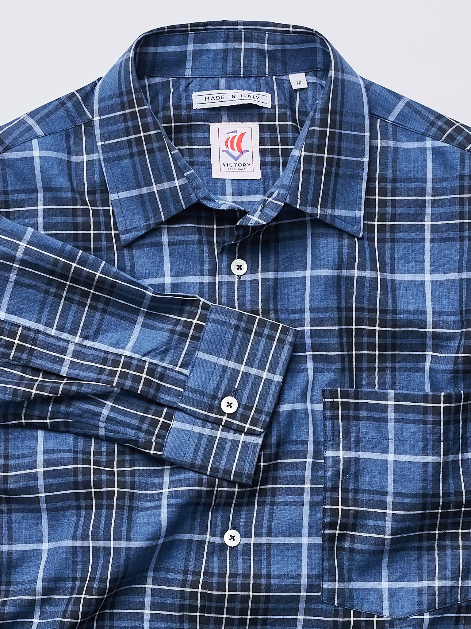Victory Essentials Clean Shirt IT Shirts L/S Blue Check