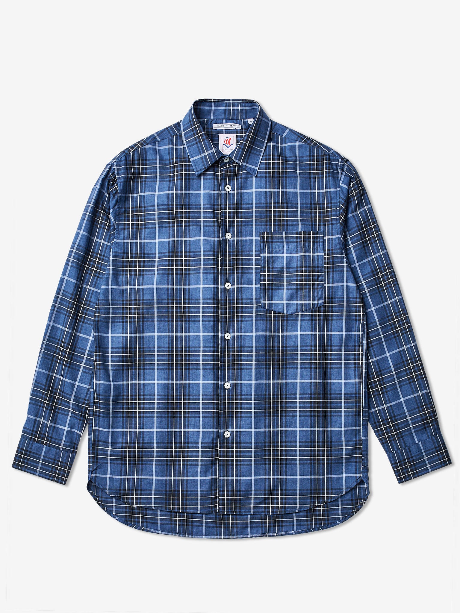 Victory Essentials Clean Shirt IT Shirts L/S Blue Check