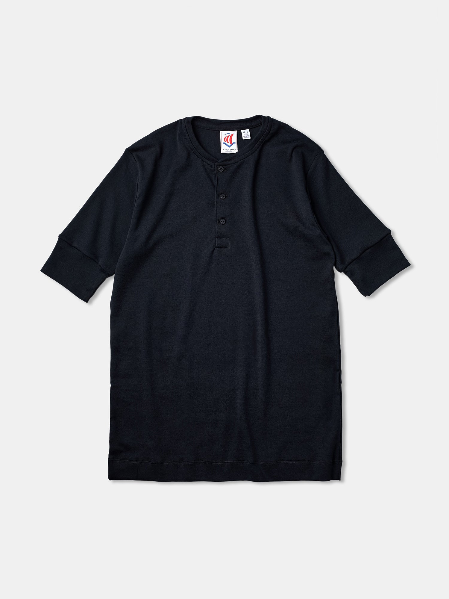 Victory Essentials VE Art SS Henley 200 Henleys Black