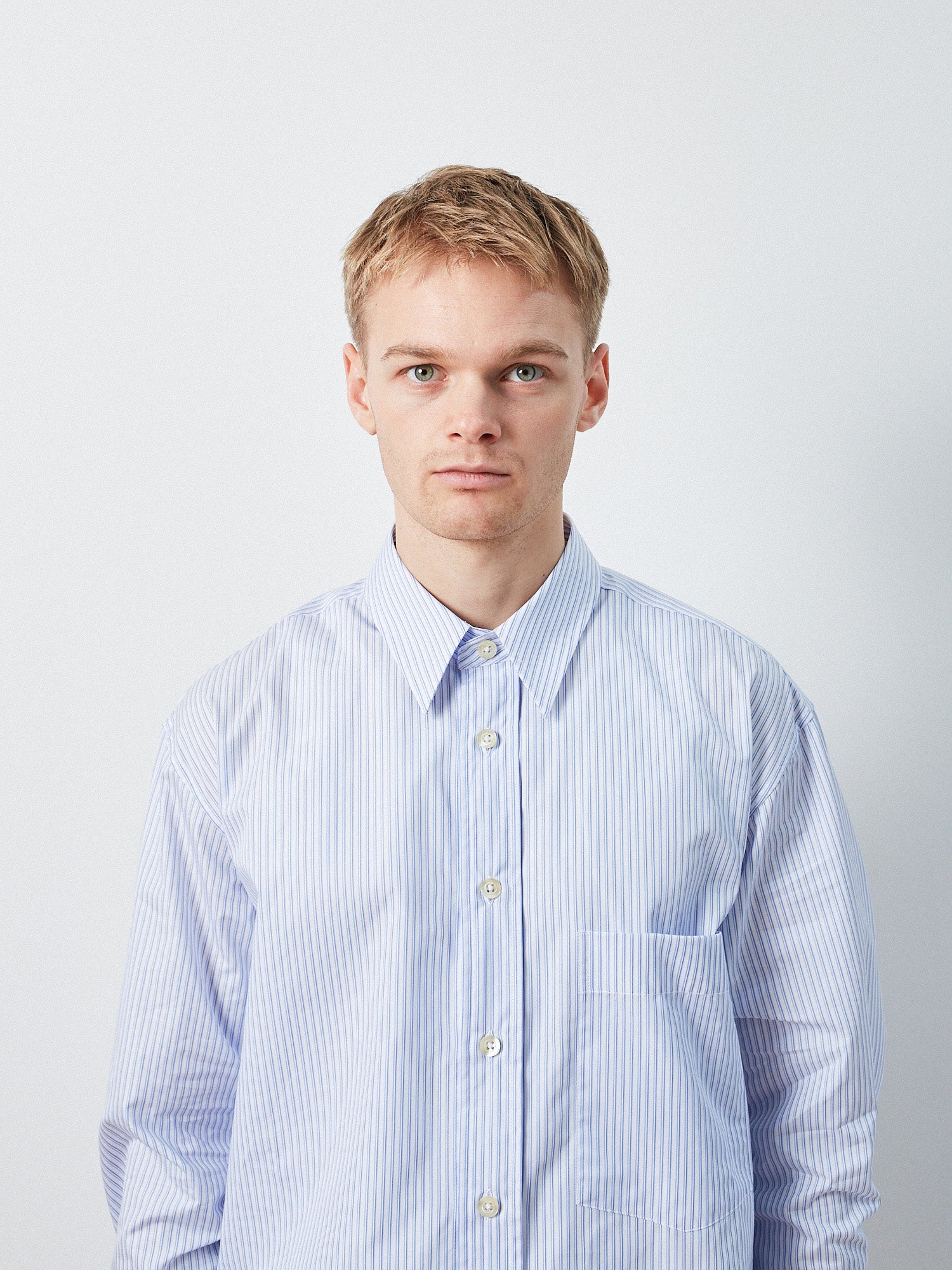 Victory Essentials VE Charles Shirt IT Shirts L/S Blue Stripe