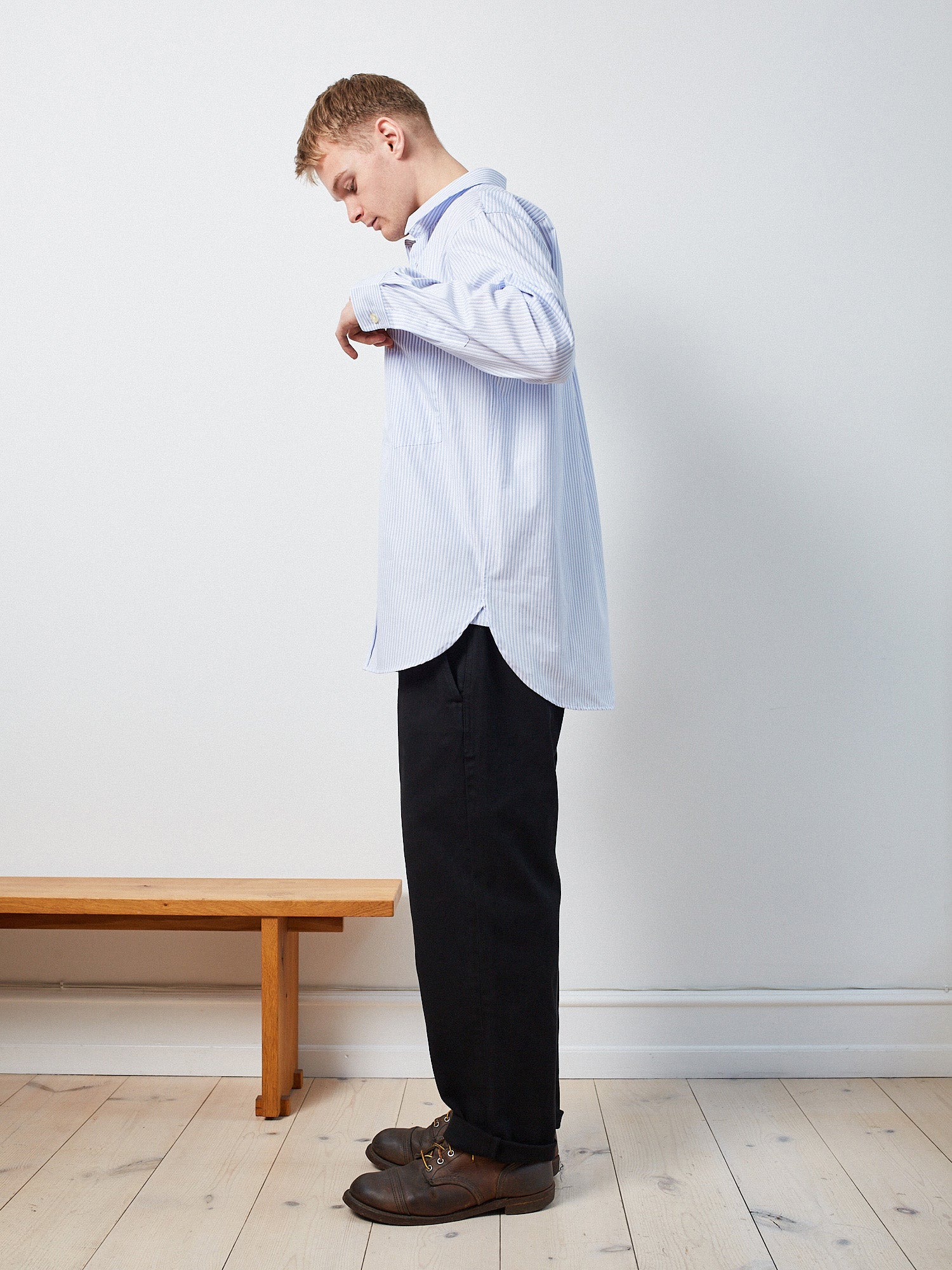 Victory Essentials VE Charles Shirt IT Shirts L/S Blue Stripe