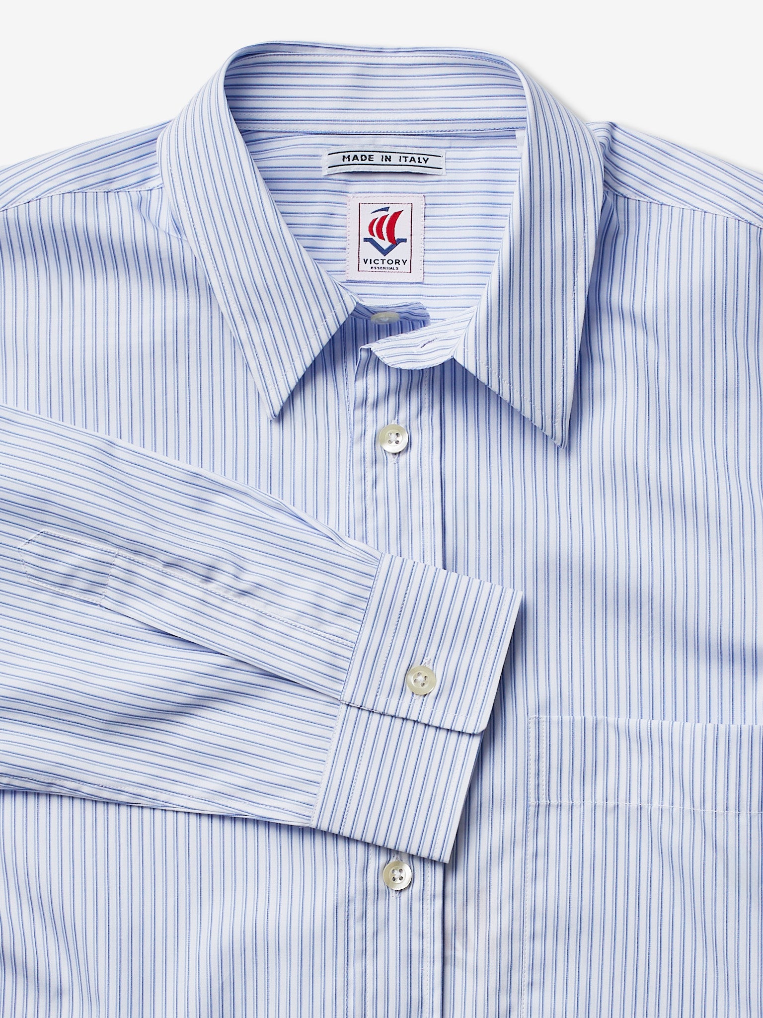 Victory Essentials VE Charles Shirt IT Shirts L/S Blue Stripe