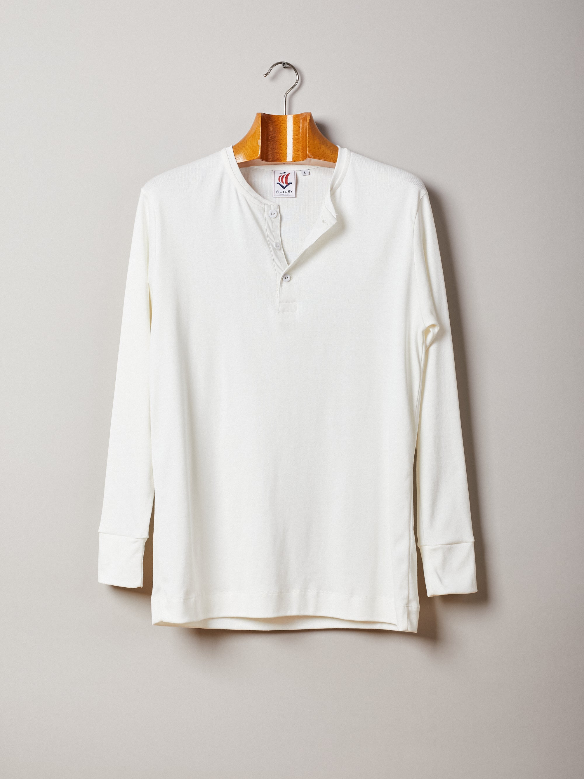 Victory Essentials VE Cooper LS Henley 200 Henleys Off White